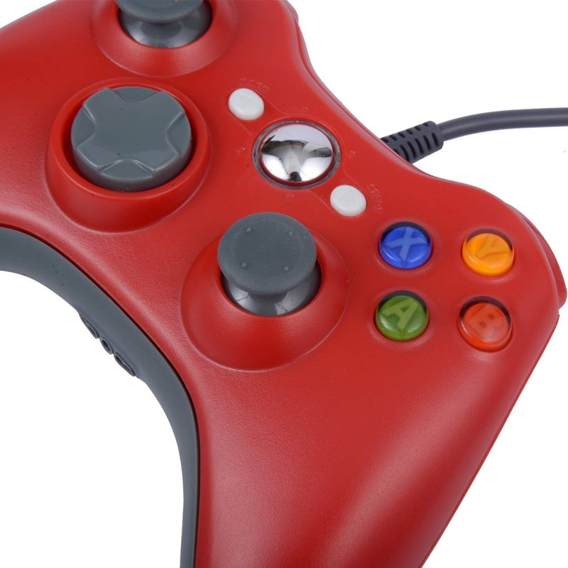 ONE250 USB Wired Game Pad Controller, Compatible with Xbox 360, Xbox 360 Slim, Windows PC - Replacement USB Wired Gamepad (Red) - Image 4